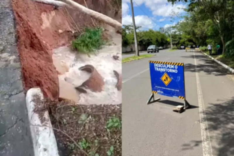 Cratera abre na Avenida Maranhão em Teresina e causa interdição parcial da via