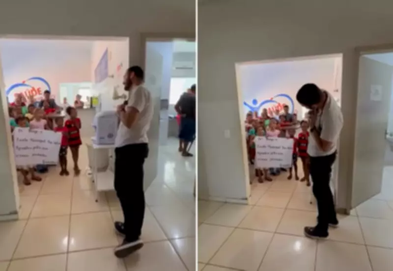Crianças emocionam médico com homenagem musical em unidade de saúde do Tocantins