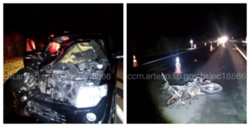 Duas vítimas fatais em grave acidente entre carro e moto na SP-350 em São Paulo