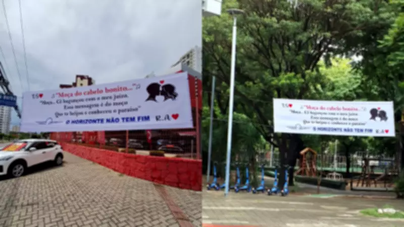 Faixas de amor misteriosas intrigam moradores do bairro Cocó, em Fortaleza