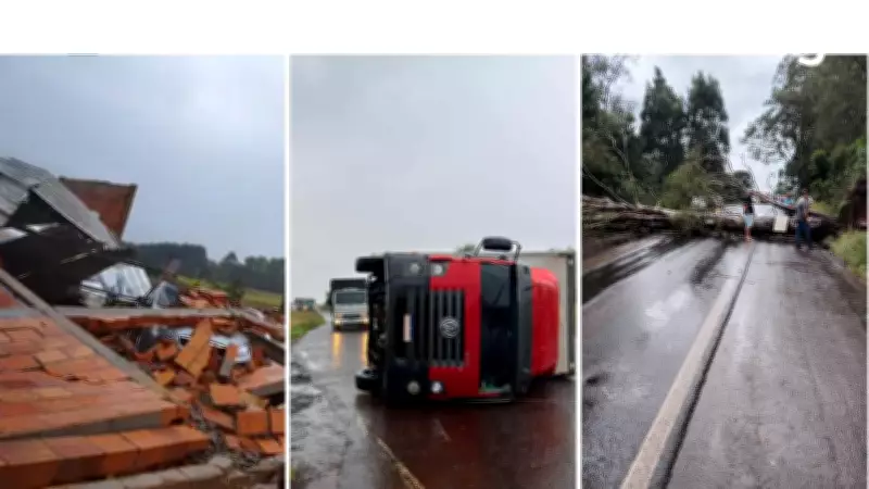 Forte temporal causa estragos no Norte do RS: ventos e chuva deixam rastro de destruição