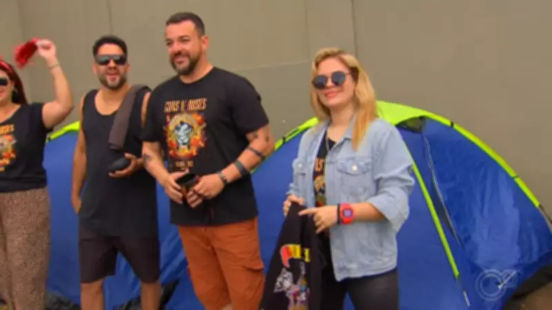Fãs do Guns N' Roses acampam há dias em São José do Rio Preto para show histórico