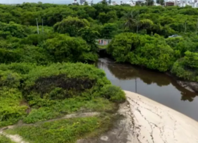 Água escura e malcheirosa deságua no mar da Paraíba; autoridades coletam amostras e investigam poluição