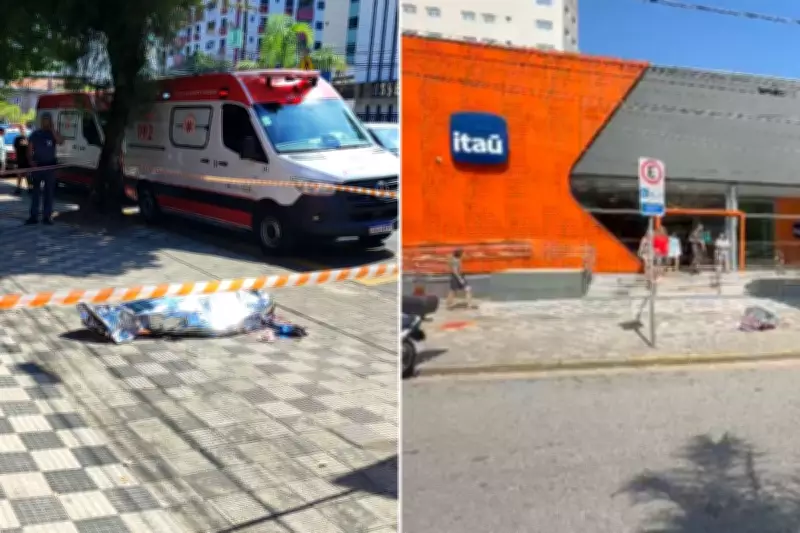 Homem de 66 anos é assassinado a facadas em frente a agência bancária em Santos, SP