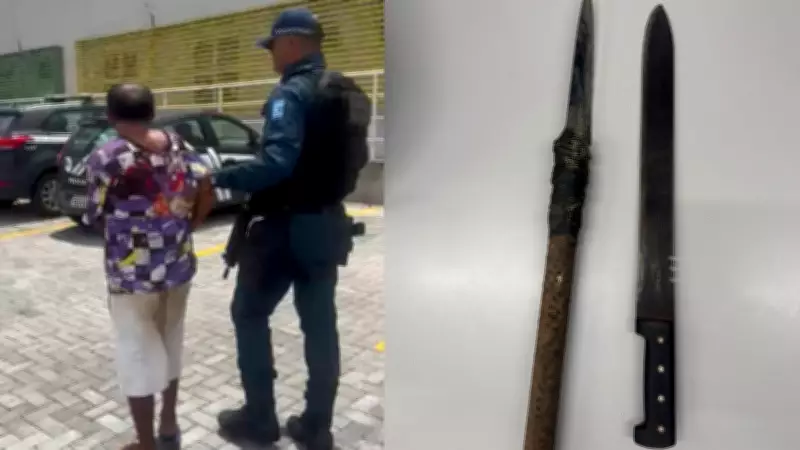 Homem é preso no Piauí por ameaçar casal de morte com facão e lança artesanal