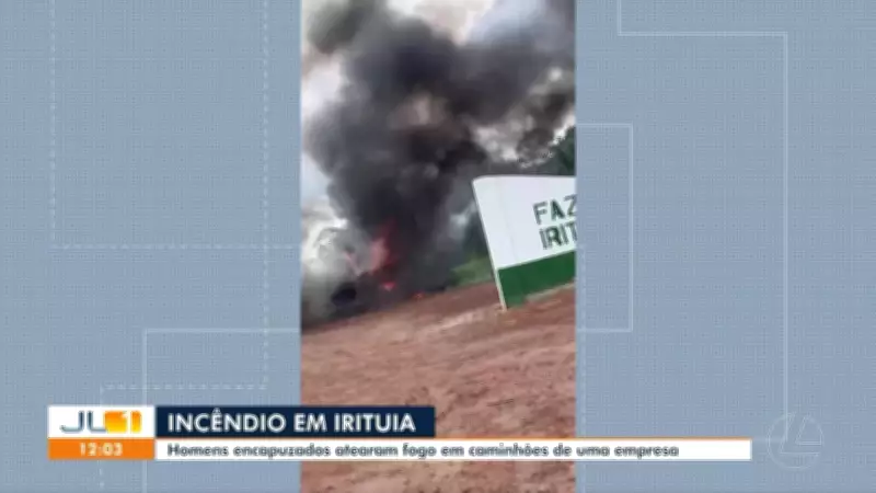 Homens encapuzados incendeiam caminhões de empresa de dendê em Irituia, Pará