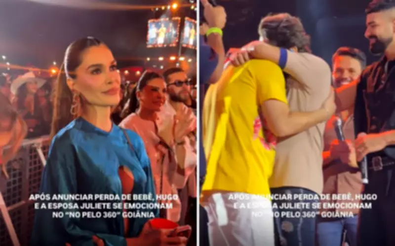 Hugo, da dupla com Guilherme, chora em show após revelar perda do bebê da esposa