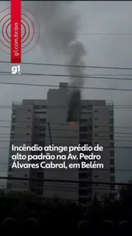 Incêndio atinge prédio de luxo em área nobre de Belém; bombeiros controlam situação