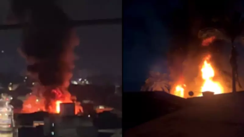 Incêndio de grandes proporções destrói estoque de móveis em Cariacica