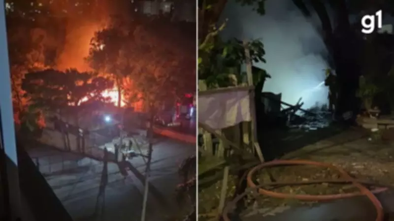 Incêndio destrói três casas no bairro Morro Santana em Porto Alegre