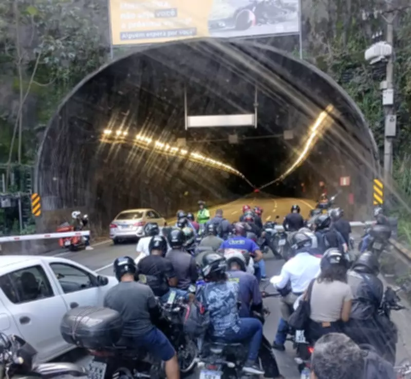 Incêndio em caminhão interdita Túnel da Covanca na Linha Amarela e causa congestionamento