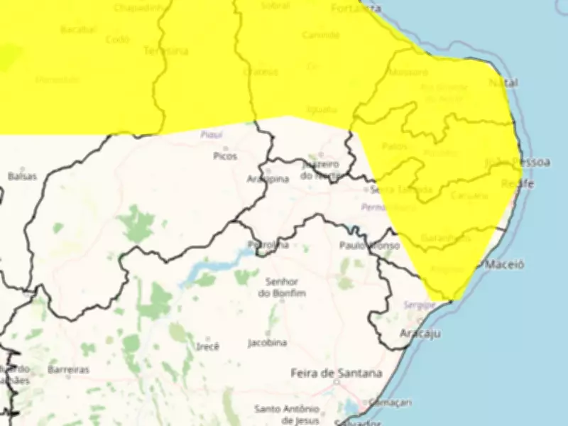 Inmet alerta para chuvas intensas em quase todo interior de PE