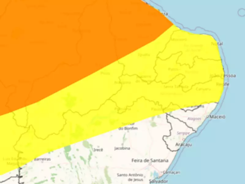 Inmet alerta para perigo potencial de chuvas intensas em 98 municípios de Pernambuco