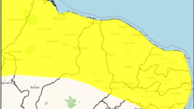 Inmet emite alerta amarelo para 105 municípios de Pernambuco nesta terça-feira