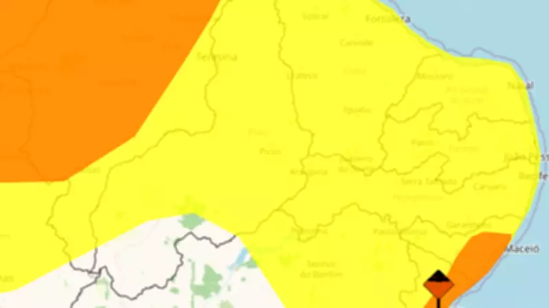 Inmet emite alerta amarelo para 106 municípios de Pernambuco devido a chuvas intensas