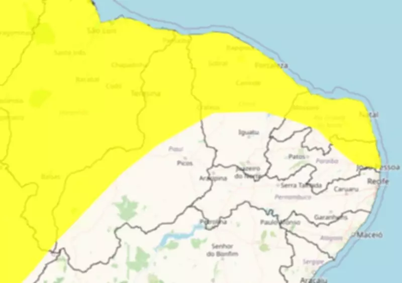 Inmet emite alerta amarelo para chuvas intensas em 86 cidades da Paraíba
