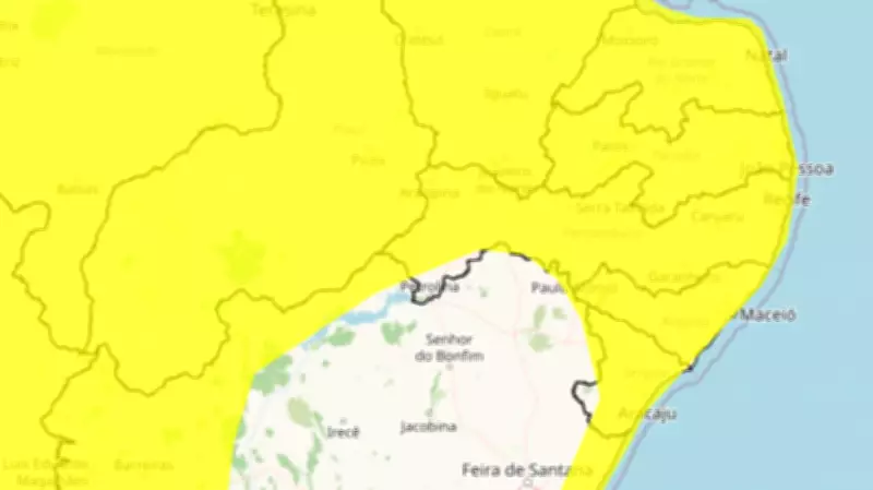 Inmet emite alerta amarelo para chuvas intensas no interior de Pernambuco