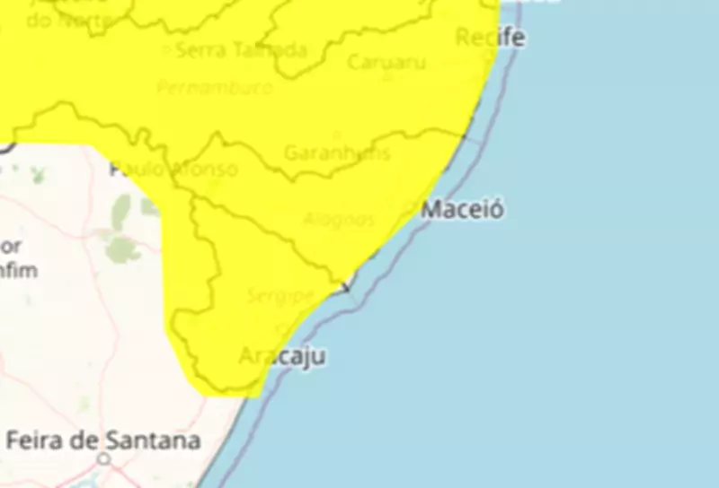 Inmet emite alerta de chuvas intensas para todos os municípios de Alagoas