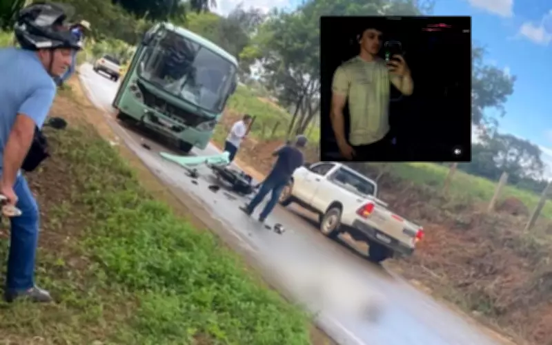 Jovem de 19 anos morre em acidente entre moto e ônibus escolar na zona rural de Nova Resende