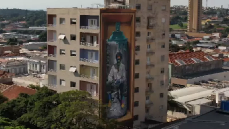 Kobra finaliza mural gigante em Itu em homenagem a Almeida Júnior ao vivo