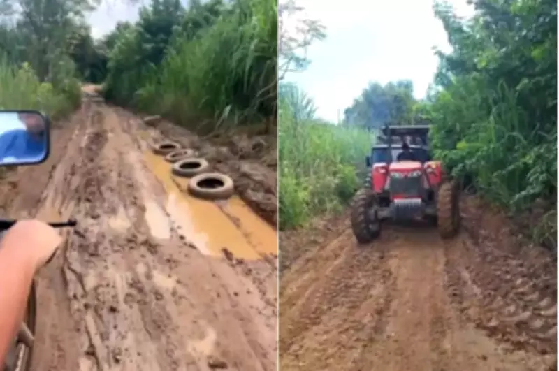 Lamaçal transforma ruas em obstáculos intransitáveis na zona rural de Itaperuna
