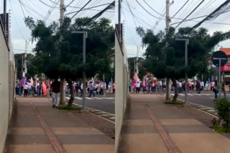 Manifestantes em Campo Grande protestam contra escala 6x1 e por direitos trabalhistas