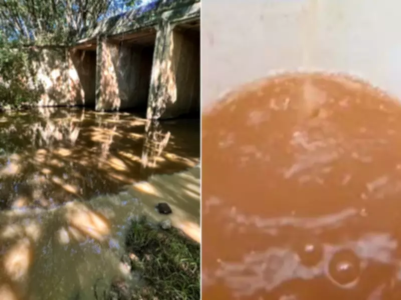 Mineradora descarta dejetos irregularmente e deixa água oleosa e amarelada em rio de SP