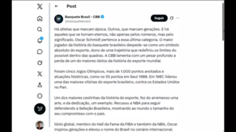Morre Oscar Schmidt, lenda do basquete brasileiro, aos 64 anos