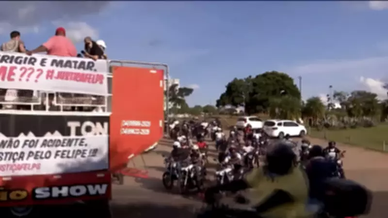 Motociata em Uberlândia clama por justiça por entregador morto
