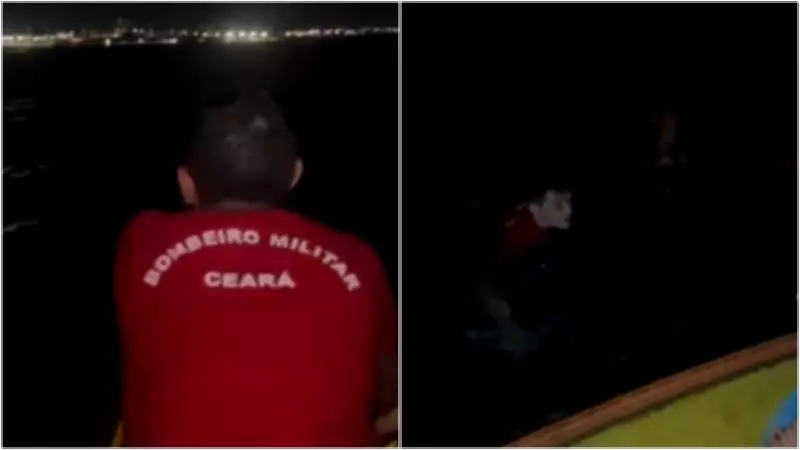Mulher é resgatada à deriva no mar de Fortaleza após recusar ajuda inicial de pescador