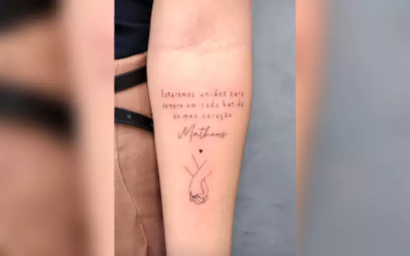 Noiva homenageia marido com tatuagem após morte trágica horas após casamento em Goiânia