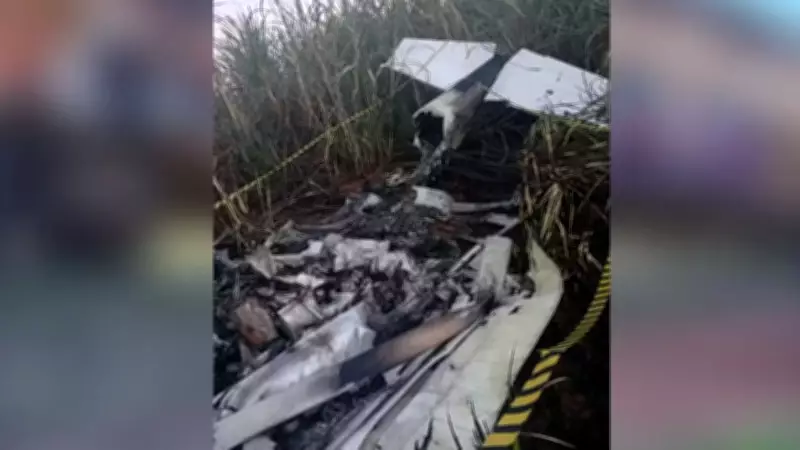 Piloto morre carbonizado após queda de avião monomotor em zona rural de Altair, SP