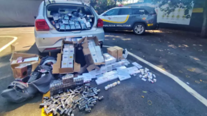 Polícia apreende contrabando de R$ 1,4 milhão com cigarros eletrônicos e anabolizantes na SP-425