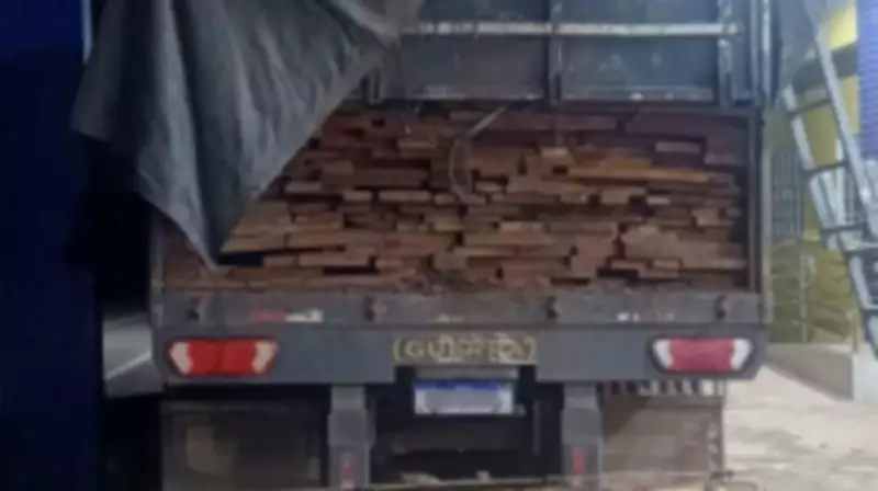 PRF apreende caminhão com 36,56 m³ de madeira nativa serrada na BR-230 no MA