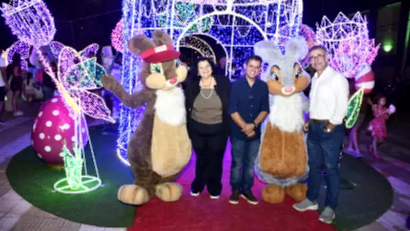 Páscoa Fantástica ACISC é inaugurada na Praça do Mercado e encanta famílias em São Carlos