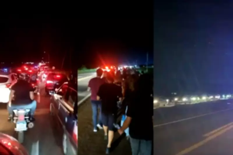 Show do Guns N' Roses em Campo Grande vira caos no trânsito com fãs caminhando 15 km e atraso