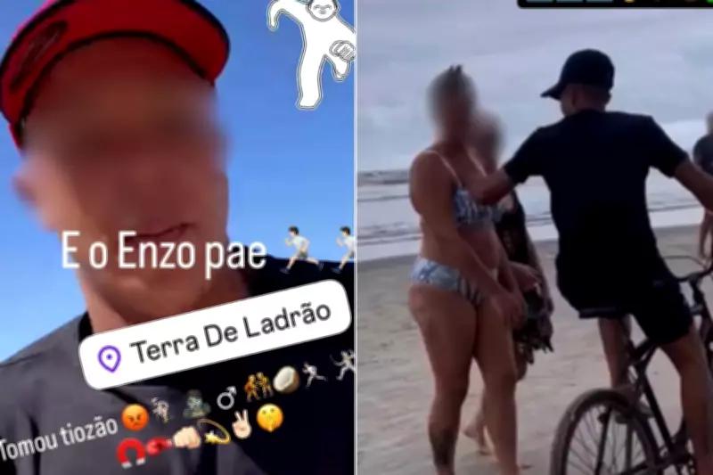 Suspeito publica vídeos de roubos na orla de Praia Grande e provoca autoridades