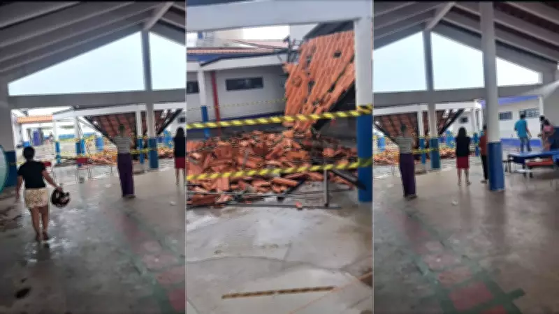 Telhado de creche desaba durante chuva forte em Imperatriz; ninguém se feriu