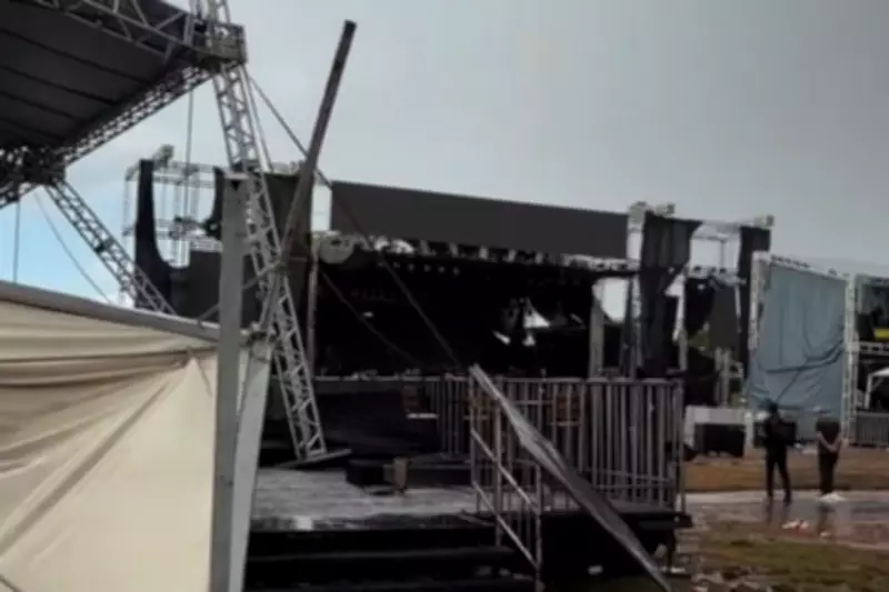 Temporal em Campo Grande causa estragos na Expogrande e derruba árvores