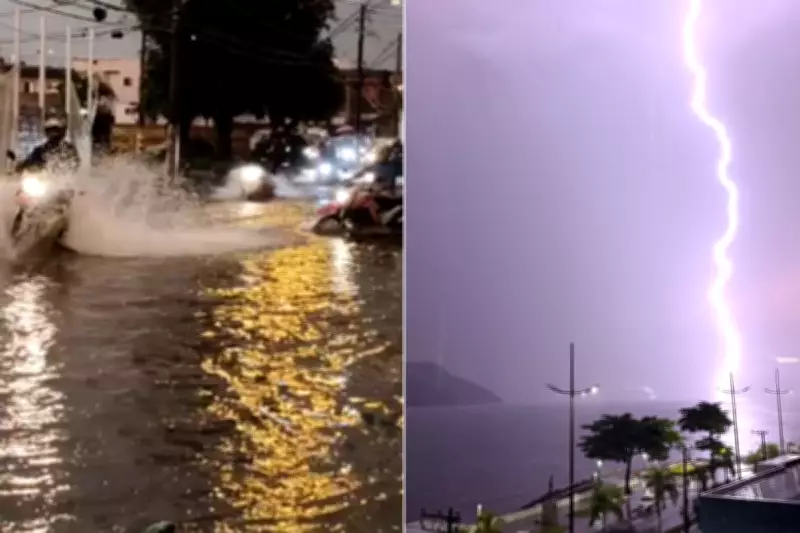 Temporal na Baixada Santista causa alagamentos e queda de árvores em São Paulo