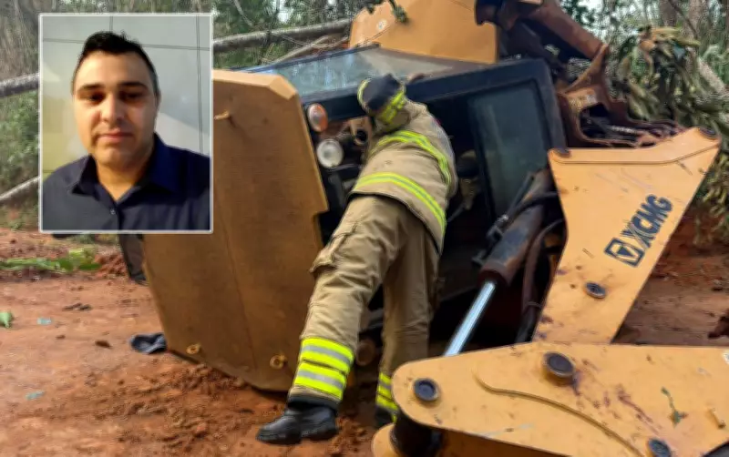 Trabalhador morre após retroescavadeira tombar em obra rural de Coqueiral, MG