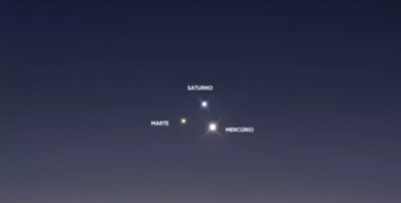 Triângulo Planetário: Marte, Mercúrio e Saturno Formam 'Três Marias' no Céu de SP