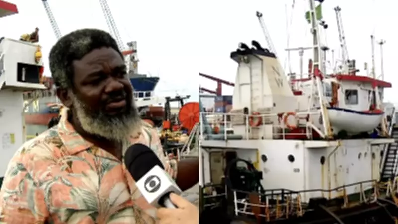 Tripulantes ganeses continuam confinados em navio no Porto de Fortaleza