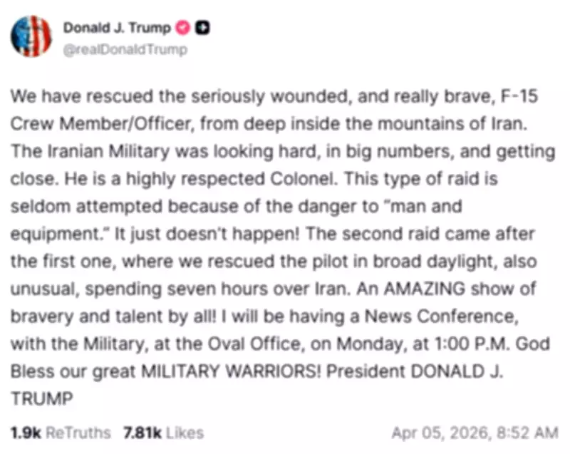 Trump confirma resgate de piloto americano no Irã e revela detalhes tensos da operação
