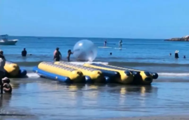 Ubatuba flagra uso de bolhas infláveis no mar, prática proibida e perigosa