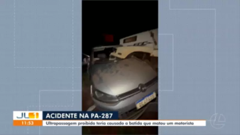 Ultrapassagem ilegal causa acidente fatal na PA-287 no Pará, deixando um morto