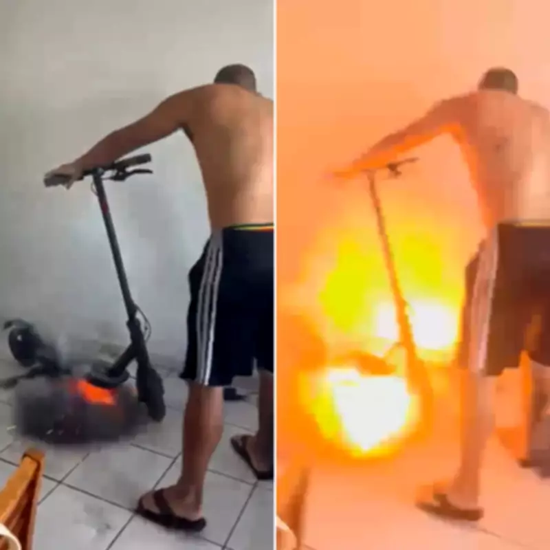 Vídeo mostra patinete elétrico explodindo em apartamento em Maceió