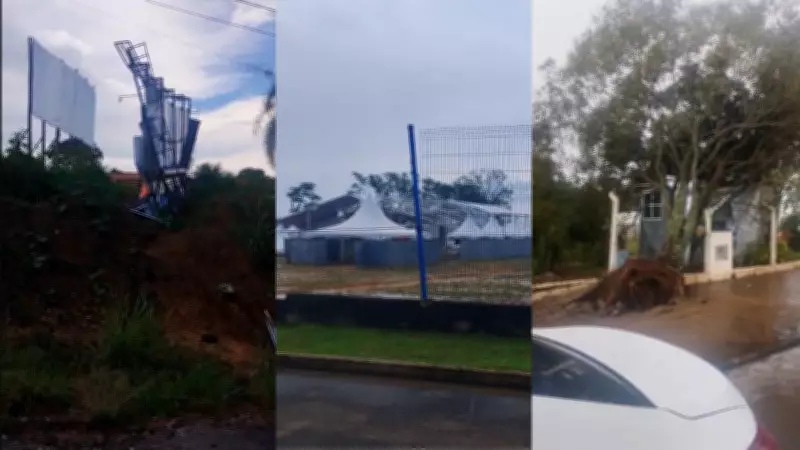 Vendaval e chuva forte causam estragos em Boituva e cidades do interior de São Paulo