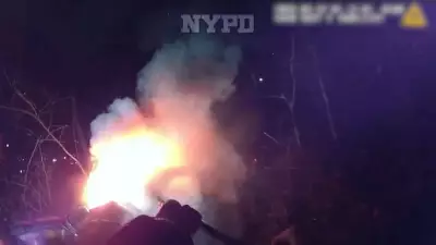 Policiais realizam resgate heroico ao salvar três pessoas de carro em chamas nos Estados Unidos