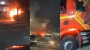 Carro pega fogo em estacionamento de condomínio no Calhau, São Luís; ninguém se feriu
